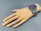 Important Adakai Vintage Native American Navajo Charoite Sterling Silver Bracelet-Nativo Arts