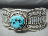 Fantastic Native American Navajo Sleeping Beauty Turquoise Sterling Silver Bracelet-Nativo Arts