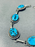 One Of A Kind Vintage Native American Navajo 6 Morenci Turquoise Sterling Silver Bracelet-Nativo Arts
