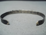 Wonderful Vintage Native American Zuni Blue Gem Turquoise Sterling Silver Bracelet Old-Nativo Arts