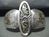 One Of The Best Vintage Native American Navajo Gold Sterling Silver Bracelet-Nativo Arts