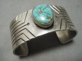 Important Vintage Native American Navajo Clarence Lee Apache Turquoise Sterling Silver Bracelet-Nativo Arts