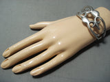 Fabulous Signed Vintage Navajo Native American Sterling Silver Cast Bracelet-Nativo Arts