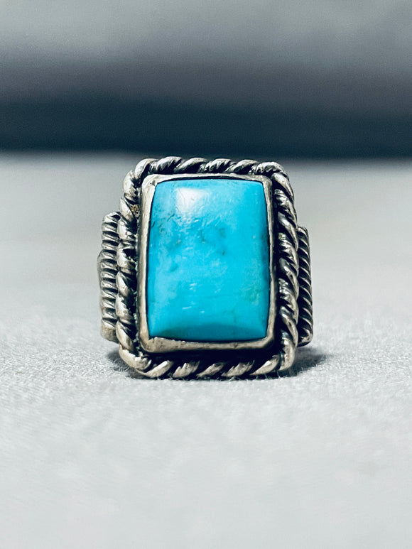 Beautiful Squared Vintage Native American Navajo Sterling Silver Ring Old-Nativo Arts