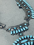 Phenomenal Vintage Native American Hopi Signed Kingman Cluster Sterling Silver Necklace-Nativo Arts