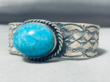 Domed Protruding Mystical Native American Navajo Turquoise Sterling Silver Bracelet-Nativo Arts