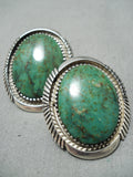 Gorgeous Vintage Native American Navajo Royston Turquoise Sterling Silver Earrings-Nativo Arts