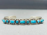 Freddy Weekoty Vintage Native American Zuni Turquoise Sterling Silver Sun Bracelet-Nativo Arts