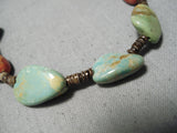 Native American Wonderful Santo Domingo Royston Turquoise & Coral Necklace-Nativo Arts
