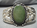 Early 1900's Vintage Native American Navajo Cerrillos Turquoise Sterling Silver Bracelet Old-Nativo Arts