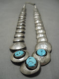 Superlative Vintage Native American Navajo Blue Turquoise Sterling Silver Native Bracelet Old-Nativo Arts
