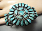 Authentic Vintage Native American Navajo Larry Moses Begay Turquoise Sterling Silver Bracelet-Nativo Arts