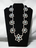 Important Vintage Native American Navajo Betsoi Family Sterling Silver Turquoise Necklace-Nativo Arts