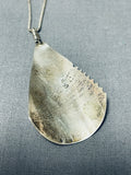 Amazing Vintage Native American Navajo Sterling Silver Teardrop Necklace Old-Nativo Arts