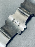 Native American Flower Turquoise Vintage Navajo Sterling Silver Charm Link Bracelet-Nativo Arts