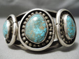 One Of Best Vintage Native American Navajo #8 Turquoise Sterling Silver Bracelet Old-Nativo Arts