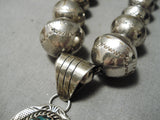Incredible Vintage Native American Navajo Spiderweb Turquoise Sterling Silver Necklace-Nativo Arts
