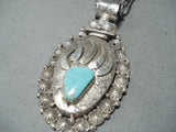 Native American Important Ben Begaye (d.) Turquoise Heavy Chain Sterling Silver Necklace-Nativo Arts