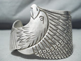 Heavy Eagle Vintage Native American Navajo Sterling Silver Bracelet-Nativo Arts