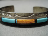 Museum Quality Vintage Native American Navajo Turquoise Sterling Silver Bracelet Cuff Old-Nativo Arts