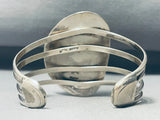 One Of The Best Native American Navajo Gaspeite Sterling Silver Bracelet Cuff-Nativo Arts