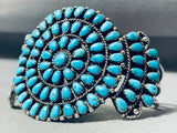 Early Huge Vintage Native American Navajo Turquoise Sterling Silver Cluster Bracelet-Nativo Arts