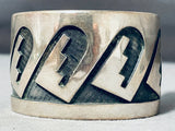 Important Vintage Native American Hopi Sterling Silver Chiseled Overlay Bracelet-Nativo Arts