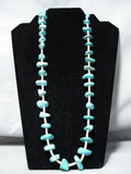 Impressive Vintage Navajo Turquoise Sterling Silver Necklace Old Native American-Nativo Arts