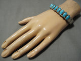 Incredible Vintage Native American Zuni Easter Blue Turquoise Sterling Silver Bracelet-Nativo Arts