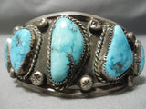 One Of The Best Vintage Native American Navajo Carico Lake Turquoise Sterling Silver Bracelet-Nativo Arts