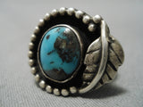 Incredible Vintage Hopi Bisbee Turquoise Sterling Silver Native American Ring-Nativo Arts