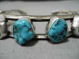Amazing Vintage Native American Navajo Turquoise Nuggets Goodie Sterling Silver Bracelet-Nativo Arts