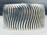 Long Wave Native American Navajo Sterling Silver Snake Skin Bracelet-Nativo Arts