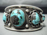 Rare Vintage Native American Navajo Bisbee Turquoise Sterling Silver Bracelet-Nativo Arts