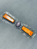 One Of The Most Unique Vintage Native American Navajo Spiny Oyster Shell Sterling Silver Pin-Nativo Arts