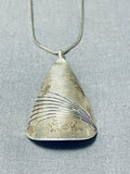Amazing Vintage Native American Navajo Sterling Silver Teardrop Necklace Old-Nativo Arts