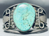 Heavy Museum Vintage Native American Navajo Apache Turquoise Sterling Silver Bracelet-Nativo Arts