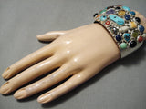 Museum Quality Vintage Native American Navajo Turquoise Multi Stone Sterling Silver Bracelet-Nativo Arts