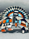 One Of The Best Ever Native American Zuni Museum Turquoise Inlay Sterling Silver Bracelet-Nativo Arts