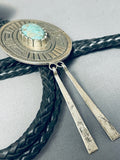 Astounding Vintage Native American Navajo Spiderweb Turquoise Sterling Silver Bolo Signed-Nativo Arts
