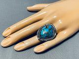 Astonishing Vintage Native American Navajo Kingman Turquoise Sterling Silver Ring-Nativo Arts