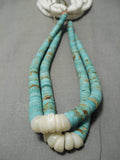 Rare Vintage Santo Domingo Native American Navajo Heishi Turquoise Necklace Old Jacla-Nativo Arts
