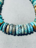 Native American Gorgeous Santo Domingo Royston Kingman Turquoise Sterling Silver Necklace-Nativo Arts