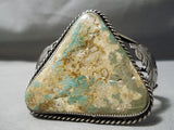 One Of Best Vintage Native American Navajo Triangle Royston Turquoise Sterling Silver Bracelet-Nativo Arts