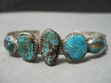 Stunning Vintage Native American Navajo Royston Turquoise Sterling Silver Bracelet Old-Nativo Arts