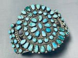 Native American Important Very Vintage Navajo Turquoise Sterling Silver Bracelet Old-Nativo Arts