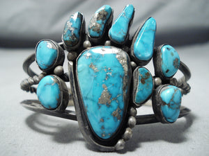 Museum Authentic Vintage Native American Navajo Turquoise Sterling Silver Bracelet Old-Nativo Arts