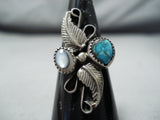 Wonderful Vintage Native American Navajo Turquoise & Mop Sterling Silver Ring Old-Nativo Arts