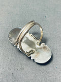 Remarkable Native American Navajo White Buffalo Turquoise Sterling Silver Ring-Nativo Arts