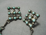 Fabulous Vintage Navajo Turquoise Sterling Silver Native American Earrings-Nativo Arts